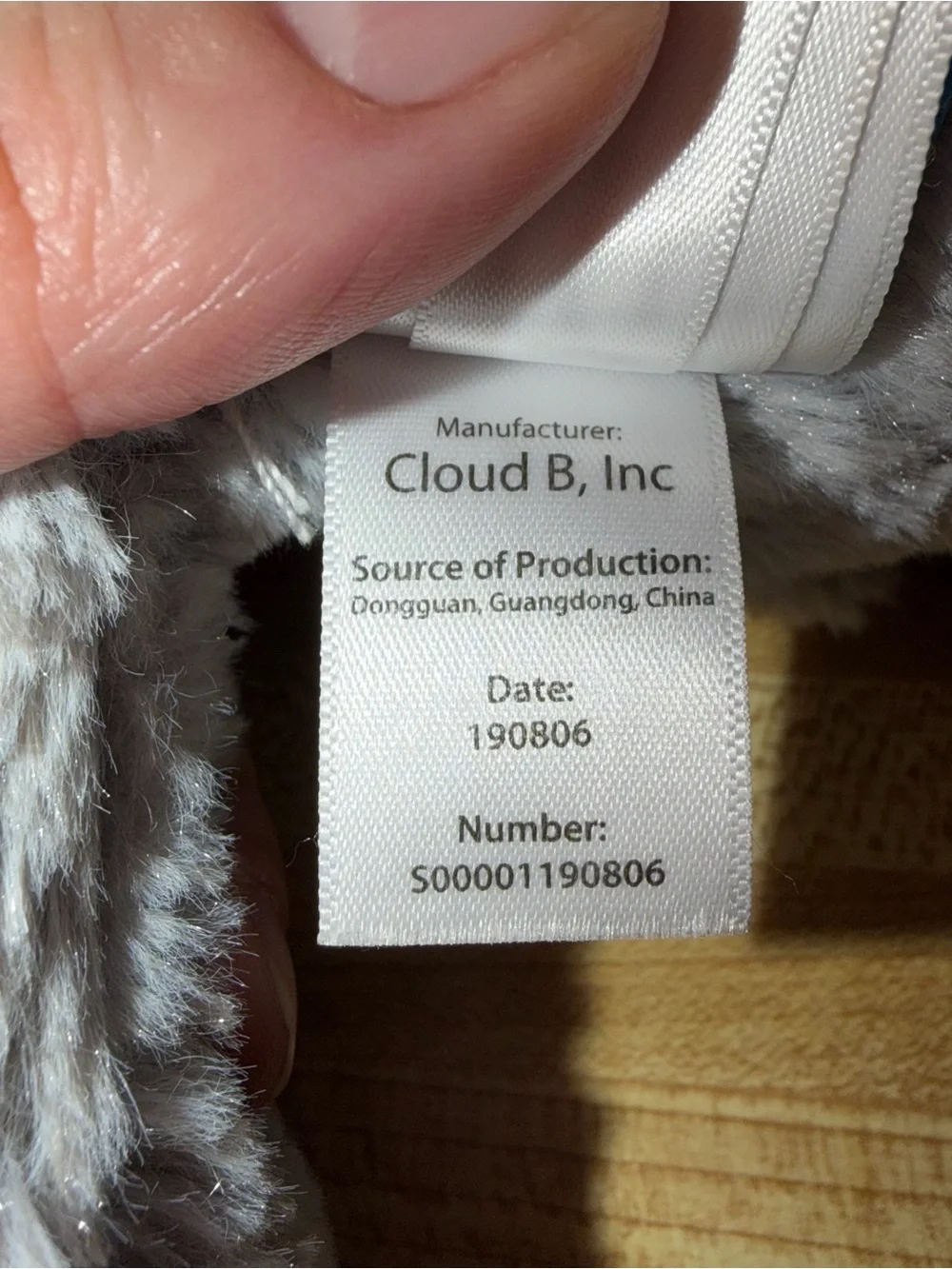 Cloud B twilight buddy Gray Plush Night Light Elephant with Star Projector